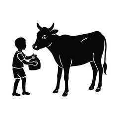 Cow And Child Sharing Peda