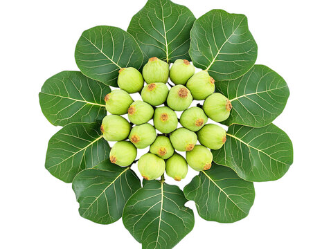 Vibrant jatropha fruits arranged in elegant display