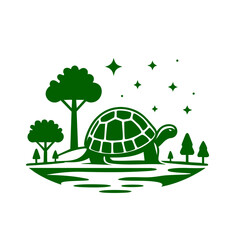 Majestic Turtle in Serene Forest: A Nature's Masterpiece