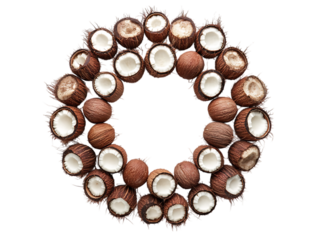 Colorful king coconut fruits with healthy organic shine