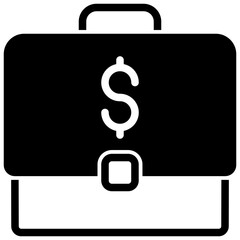 briefcase vector glyph icon