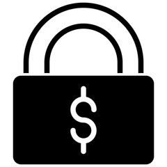 money lock vector glyph icon