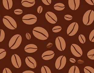 Obraz premium Brown Coffee Bean Pattern Background