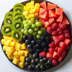 fruit salad in a glass bowl