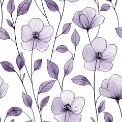 Delicate floral design with soft lavender hues.