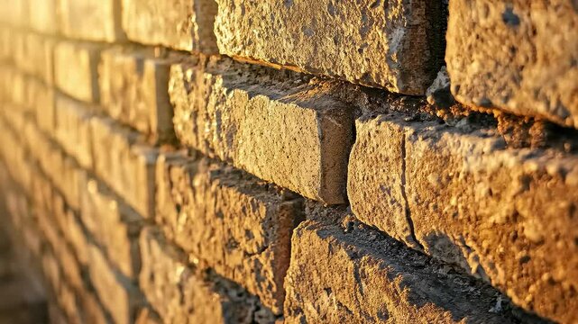 Brick wall in golden sunlight
