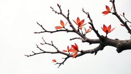 Branches in different stages of decay on a white background, branch, tree, nature