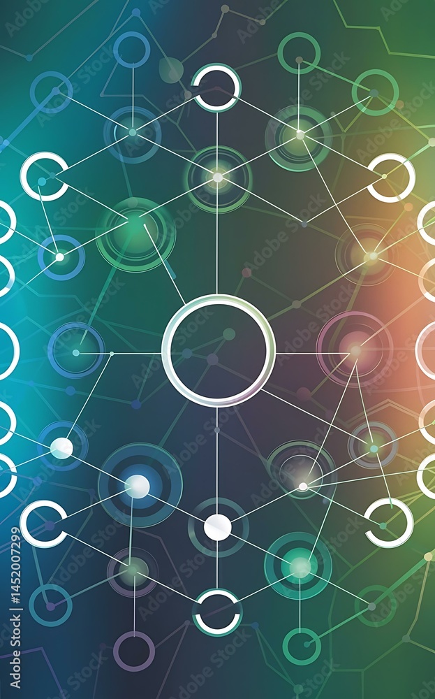 Aufkleber space concept for digital galaxy neon blurry circles at fast motion ribbon flare abstract rotational