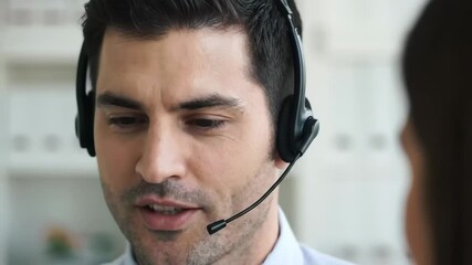 Customer service agent assisting clients remotely