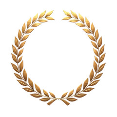 Gold  laurel wreath ornate circular frame classic