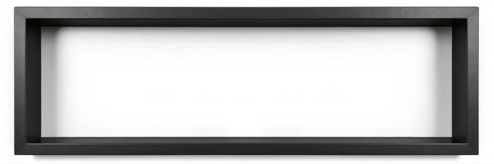 Sleek, matte black square frame isolated on white , modern, illustration