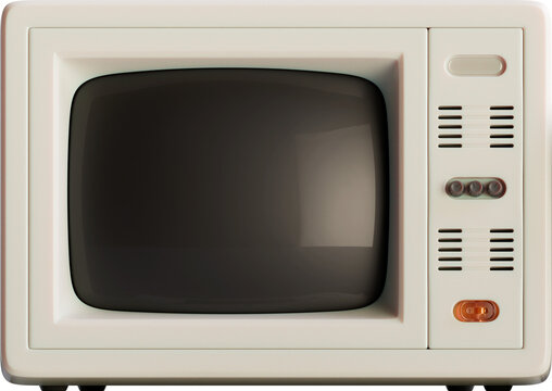 3d render of vintage computer monitor.