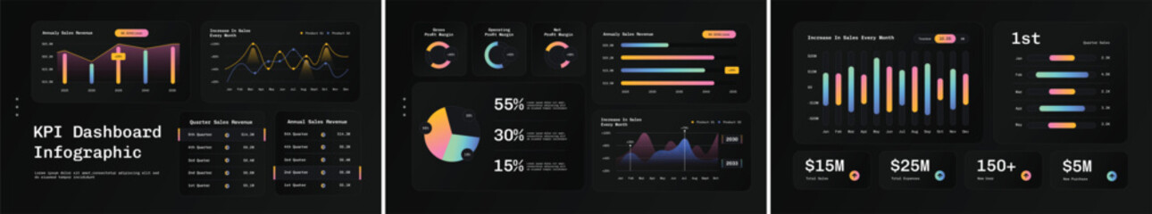 Fototapeta premium Performance visualization infographics design