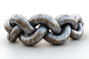 Fototapeta premium Intertwined metallic chain links abstract concept of strength unity and connection