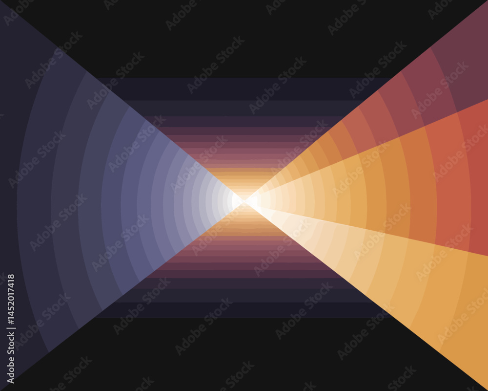 Poster abstract tunnel of light and color gradients design