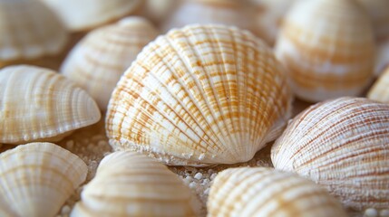 Cockle Shell Close-Up: Textured Beach Finds, Coastal Detail