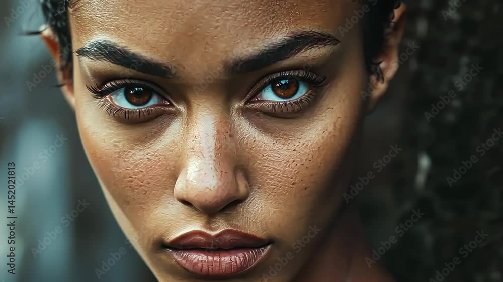 Aufkleber captivating portrait of a strong and confident model showcasing striking features against a textured