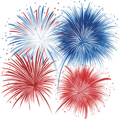 Colorful fireworks display celebrating a national holiday at night in a vibrant sky