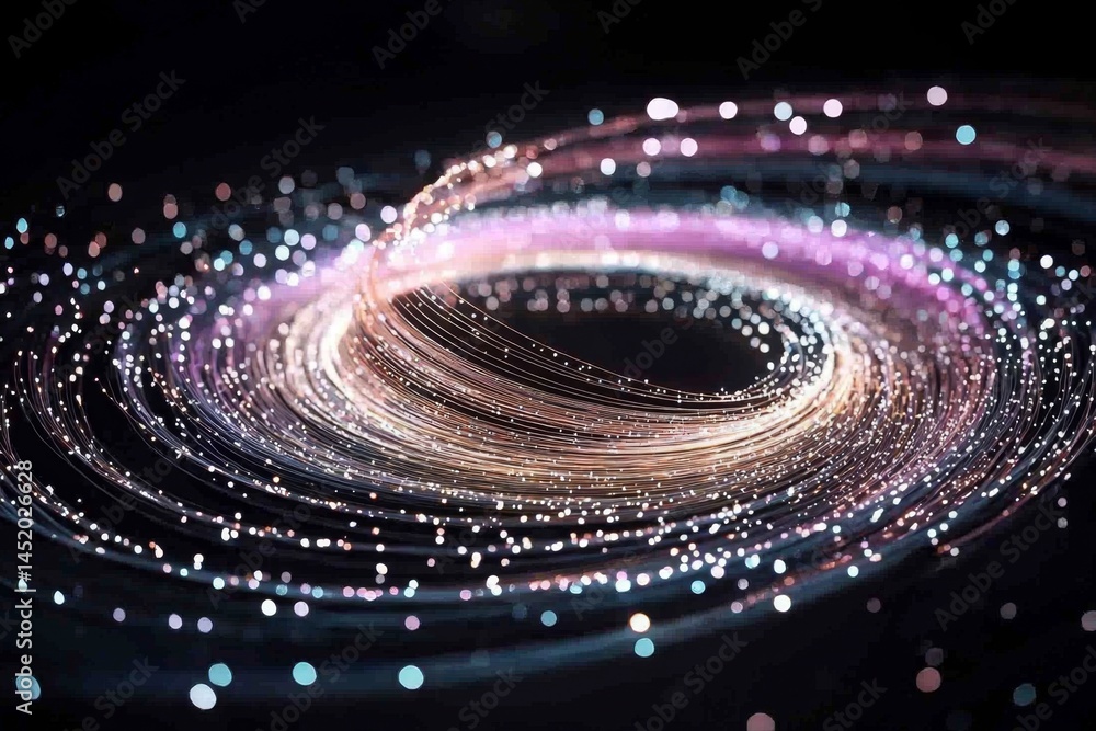 Poster abstract circular light patterns in dark environments