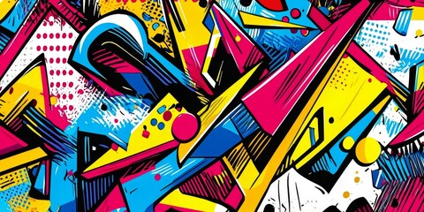 Energetic Abstract Geometric Composition