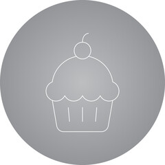 Cupcake icon single vector illustration