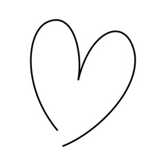 手書きのシンプルな線画のハート
