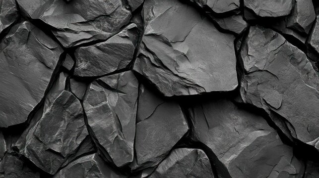 Close-up of a dark, textured rock surface with a solid, rugged appearance.