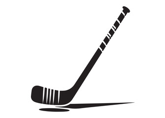 hockey stick logo silhouette and puck vector, hockey stick logo icon silhouette, ice hockey player silhouette vector, vector of black silhouette of hockey stick puck vector on white background 