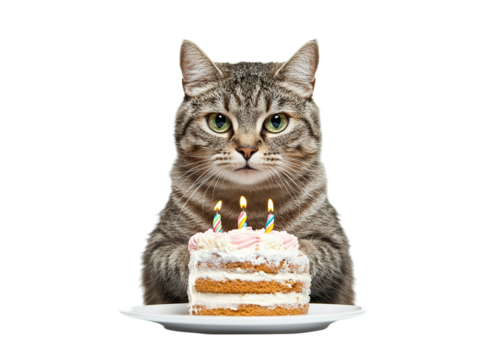 Funny cat with cake