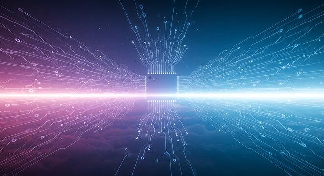 Digital Heart: Neon Circuitry & Luminescent Depth AI Generated