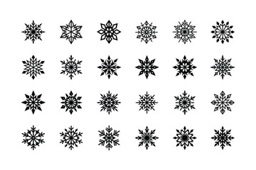 set of vector snowflakes