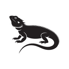Minimalistic Bearded Dragon Line Art Silhouette Vector Illustration