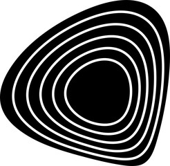 Obraz premium Organic forms ripple circular concentric, wooden round, topography