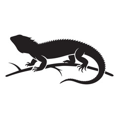 Minimalistic Bearded Dragon Line Art Silhouette Vector Illustration