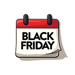 Bold Black Friday calendar illustration evoking urgency, holiday sales