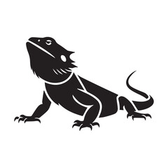 Minimalistic Bearded Dragon Line Art Silhouette Vector Illustration
