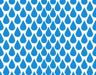 Blue Rain Drops Pattern On White Background