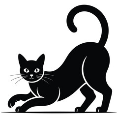 black and white cat vector