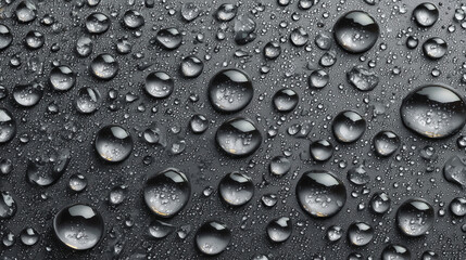 Symmetrical Pattern of Water Droplets on Dark Background