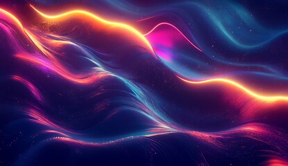 Obraz premium Vibrant 3D abstract liquid forms on a dark background - colorful, flowing shapes in a modern digital illustration