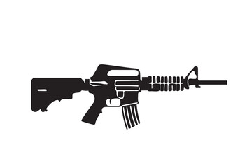Rifle silhouette art vector on white background