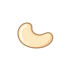 Cashew nut icon for healthy snack packaging, nutrition apps, and plant-based food branding