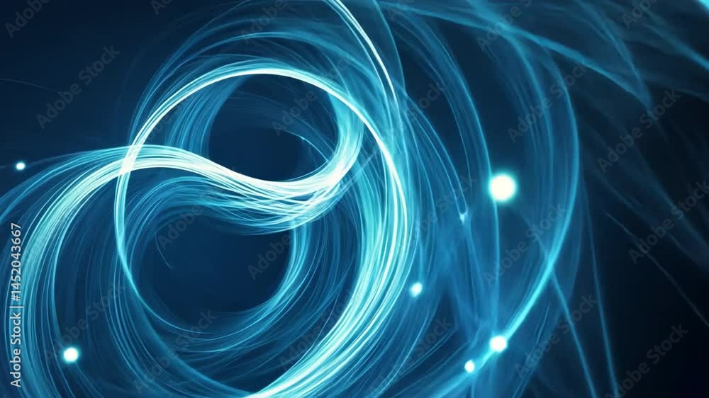 Poster mesmerizing swirl of blue light creates dynamic and ethereal atmosphere, showcasing glowing particle