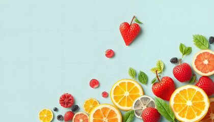Naklejka premium fruit punch, flat papercut style. with white shades