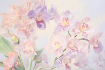 Obraz premium Violet flowers backgrounds painting blossom.