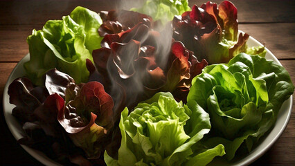 Stir fried fresh green vegetables in a pan make a healthy vegetarian dish