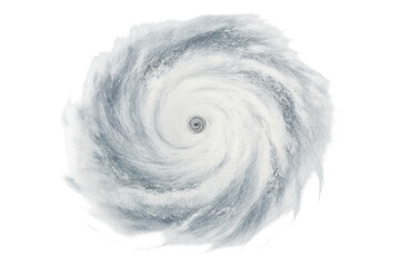 A swirling cyclone with a distinct eye at the center, depicting intense wind motion.
