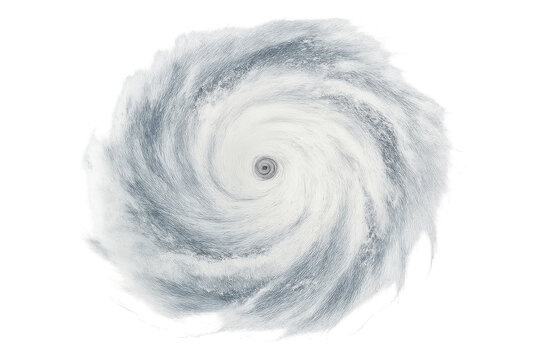 A swirling cyclone with a distinct eye at the center, depicting intense wind motion.