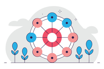 Each petal formed by a full circle with a transparent center