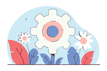 Flower with gear like rounded teeth forming petals